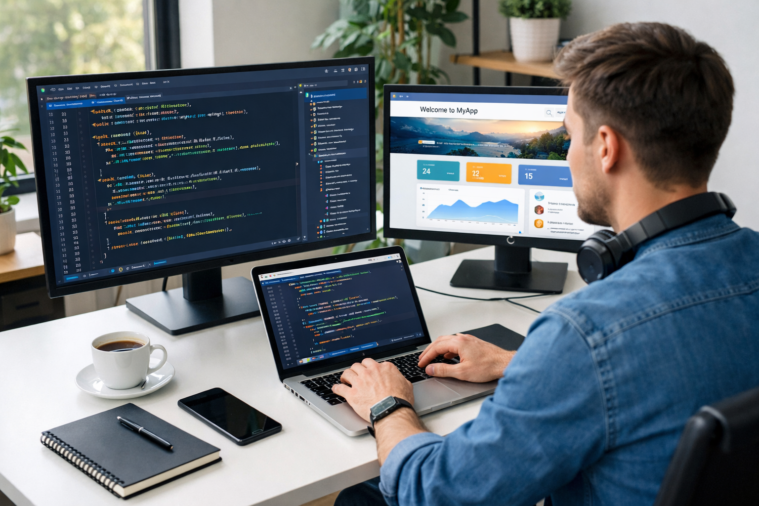 Students working on real-world projects during internship